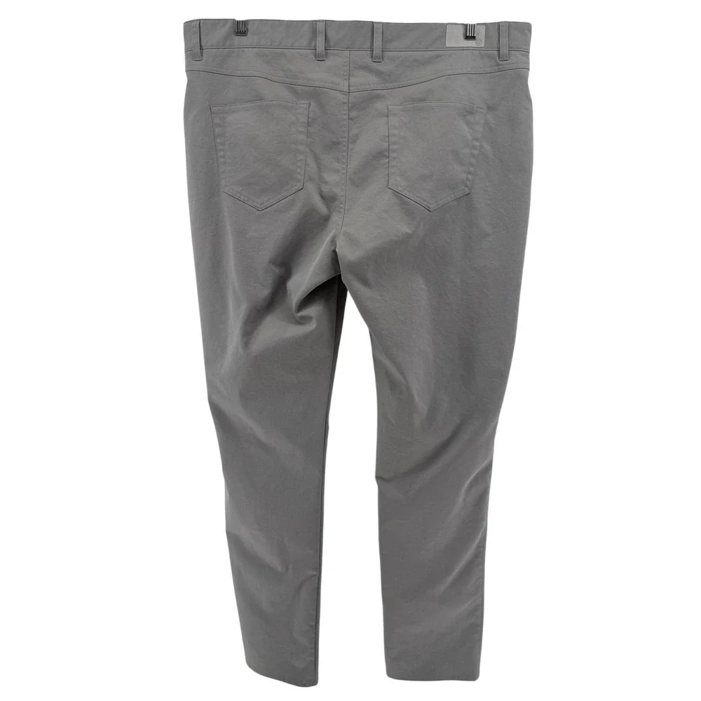 Peter Millar Gale Grey Performance Five Pocket Pants Mens 42/34 ME0EB66FB Golf